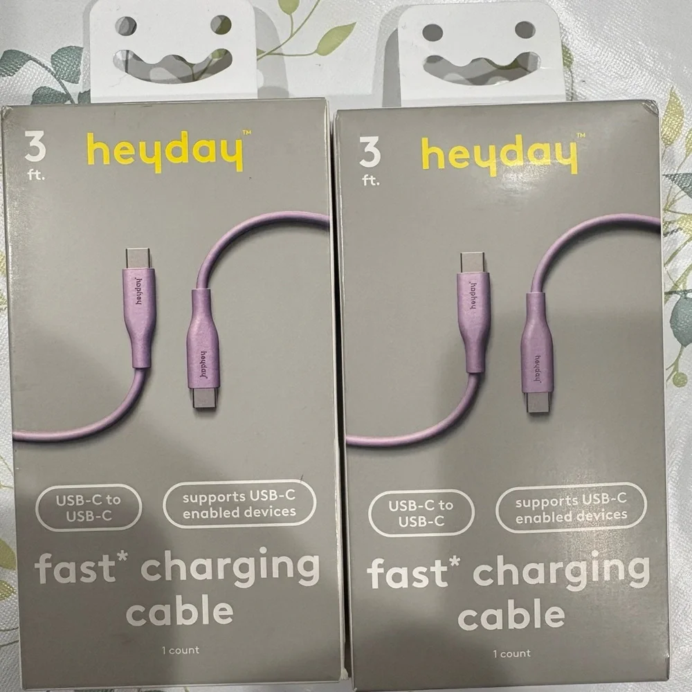 Heyday Lavender USB-C to USB-C Charging Cable